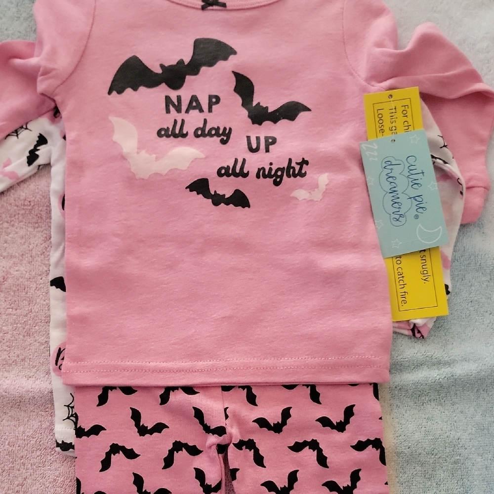 Pink Bat Pajama Set for Kids
